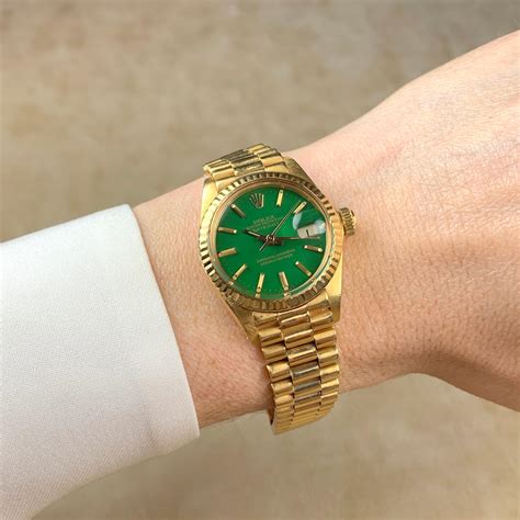 gold and green rolex|Rolex oyster perpetual green gold.